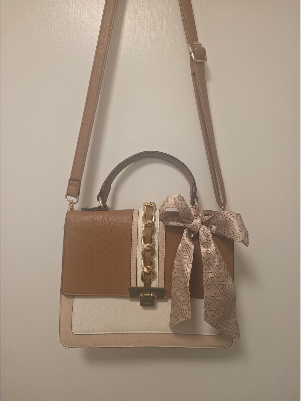 Aldo brown and tan purse